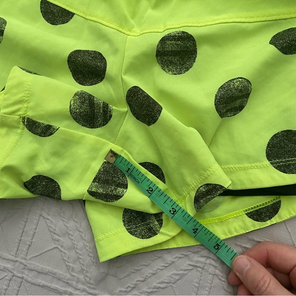 Nike Women's Lime Green and Black Polka Dot Shorts - Picture 9 of 9